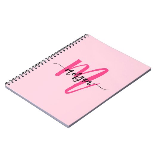 Carnet Chaud rose Monogramme fille de retour à l'école (Côté gauche)