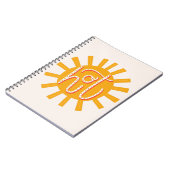 Carnet Chaud. Soleil jaune mignon drôle. Typographie de s (Côté gauche)