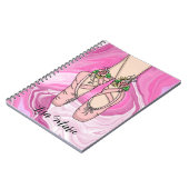 Carnet Chaussons de ballet personnalisés rose et Marbre b (Côté gauche)