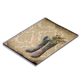 Carnet Chaussures de cow-boy Damask fleur sauvage Western (Côté gauche)