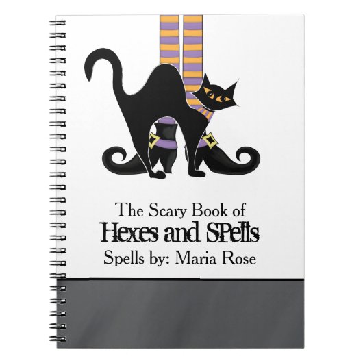 Carnet Chaussures de sorcière Whimsy avec chat noir (Devant)