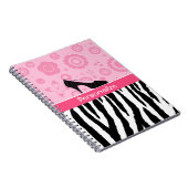 Carnet Chaussures roses Girly de zèbre à la mode avec le (Côté Droit)