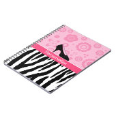 Carnet Chaussures roses Girly de zèbre à la mode avec le (Côté gauche)