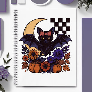 Carnet Chauve d'Halloween rétro avec lune Gothique esthét