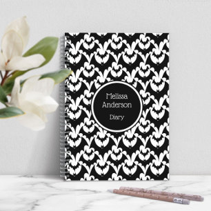 Carnet Chauves-souris noir et blanc personnalisées