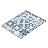 Carnet Cheater Traditionnel Patchwork Stars Quilt Blue (Côté gauche)