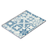 Carnet Cheater Traditionnel Patchwork Stars Quilt Blue (Côté gauche)