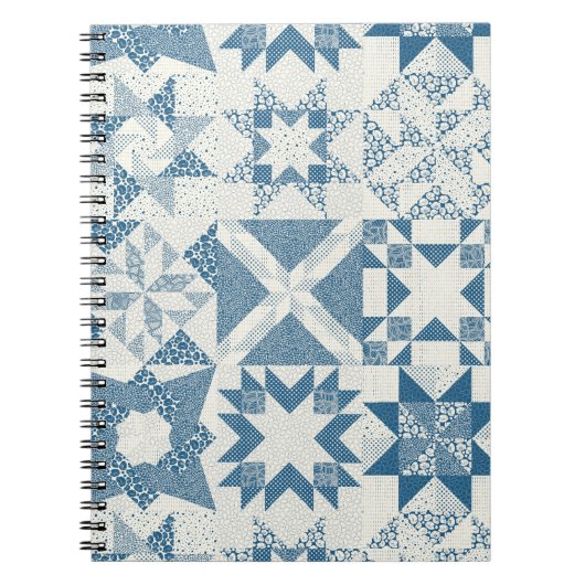 Carnet Cheater Traditionnel Patchwork Stars Quilt Blue (Devant)