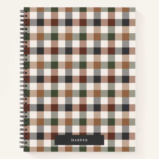 Carnet Checkered Plaid Spiral Notebook (Devant)