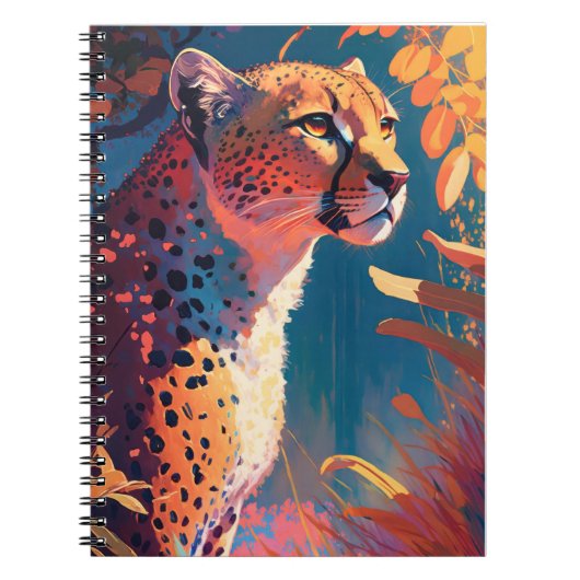 Carnet Cheetah Animal Portrait Peinture Faune En Plein Ai (Devant)