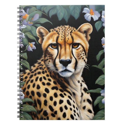 Carnet Cheetah et fleurs (Devant)