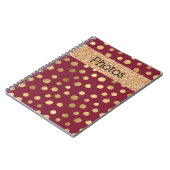 Carnet Cheetah Gold Burgundy Métallic Photos (Côté gauche)