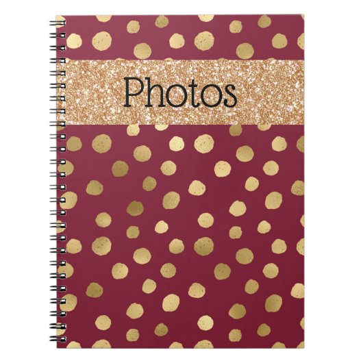 Carnet Cheetah Gold Burgundy Métallic Photos (Devant)