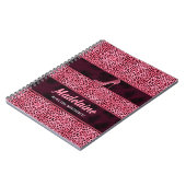 Carnet Cheetah rose pour l'écrivain avec nom (Côté gauche)