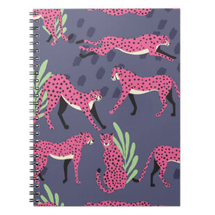 Carnet Cheetahs exotiques : motif vintage coloré.