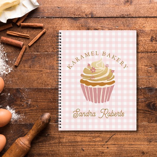 Carnet Chef Pâtissier Cupcake Gingham Rose