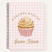 Carnet Chef Pâtissier Cupcake Gingham Rose (Devant)