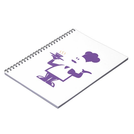 Carnet Chef tenant un bol de soupe (Côté gauche)