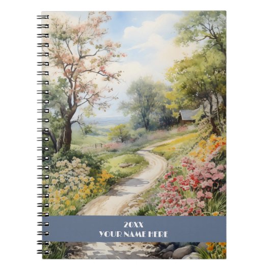 Carnet Chemin calme à travers la forêt de fleurs (Devant)