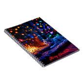 Carnet Cheminée confortable chat mignon Joyeux Noël (Côté Droit)