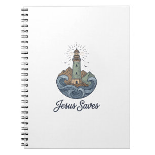 Carnet Chemise chrétienne vintage phare Jésus Sauve_1