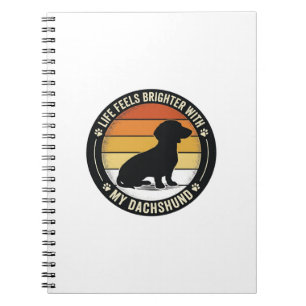 Carnet Chemise Dachshund Sunset Design Vintage Amoureux d