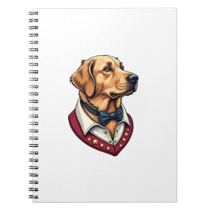 Carnet Chemise de chien patriotique vintage Retriever dor