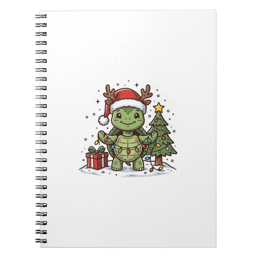 Carnet Chemise de conception de tortue de Noël mignonne g (Devant)