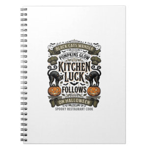 Carnet Chemise de cuisine Halloween Vintage Chat Noir Cit