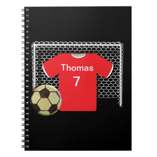 Carnet Chemise de football personnalisée de l'équipe roug (Devant)
