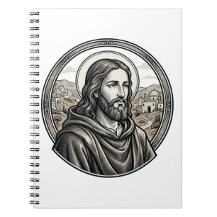 Carnet Chemise de portrait religieux de gravure vintage