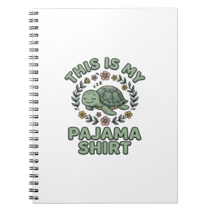 Carnet Chemise de pyjama tortue mignonne endormie Vecteur