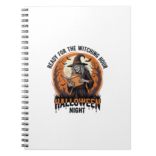 Carnet Chemise de sorcière Halloween Lecture de grimoire (Devant)