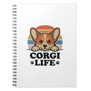 Carnet Chemise de vie Corgi Gravure vintage Art d'amant d