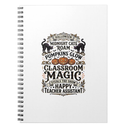 Carnet Chemise d'Halloween d'Assistant d'Enseignant avec  (Devant)