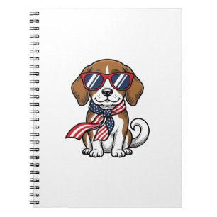 Carnet Chemise lunettes de soleil chien Beagle patriotiqu