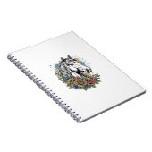 Carnet Chemise vectorielle de conception de cheval floral (Côté Droit)