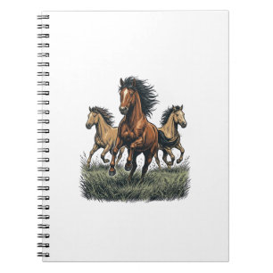 Carnet Chemise vectorielle occidentale de chevaux sauvage