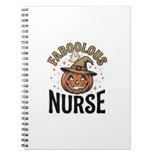 Carnet Chemise vintage citrouille d'Halloween d'infirmièr