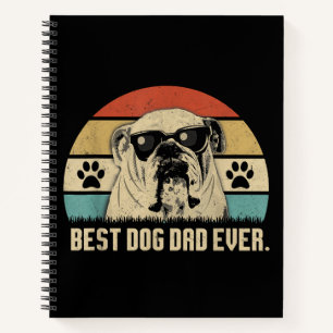 Carnet Chemise Vintage Meilleur Papa Bulldog Anglais De T