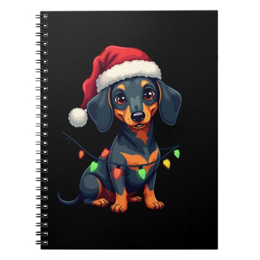 Carnet Chemises de Noël de l'arbre de chiens de teckel Ca (Devant)
