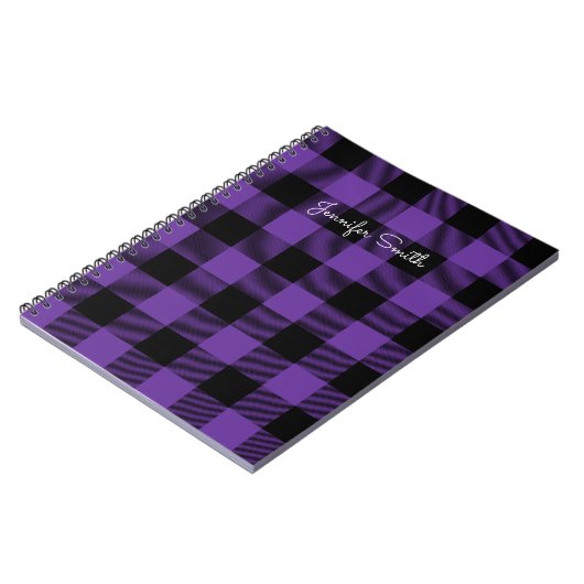 Carnet Chèque moderne de bison pourpre et noir (Côté gauche)