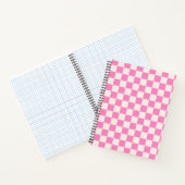 Carnet Chèque rose, Motif en damier, À damiers (Intérieur)