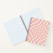 Carnet Chèques Bleus Pastel Retro À damiers déformés (Intérieur)