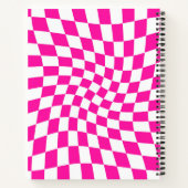 Carnet Chèques Retro Pastel Rose Chaud déformés À damiers (Dos)
