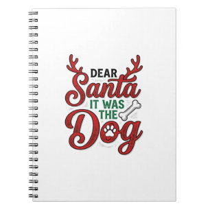 Carnet Cher Père Noël C'était Le Chien Noël Chemise Desig
