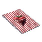 Carnet Chéri Chocolat Fraise Rayures Rouges Blanches (Côté Droit)