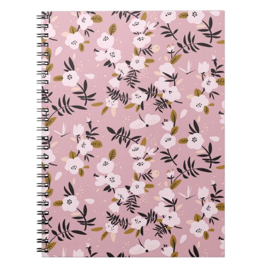 Carnet Cherry Blossom Rose : Printemps tendre (Devant)