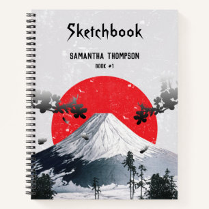 Carnet Cherry Blossoms Mont Fuji Japon Sketbook