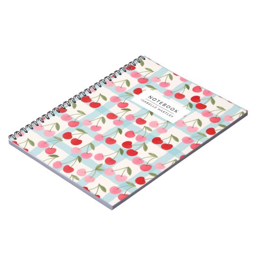 Carnet Cherry Gingham Check Pattern in Red and Pink (Côté gauche)